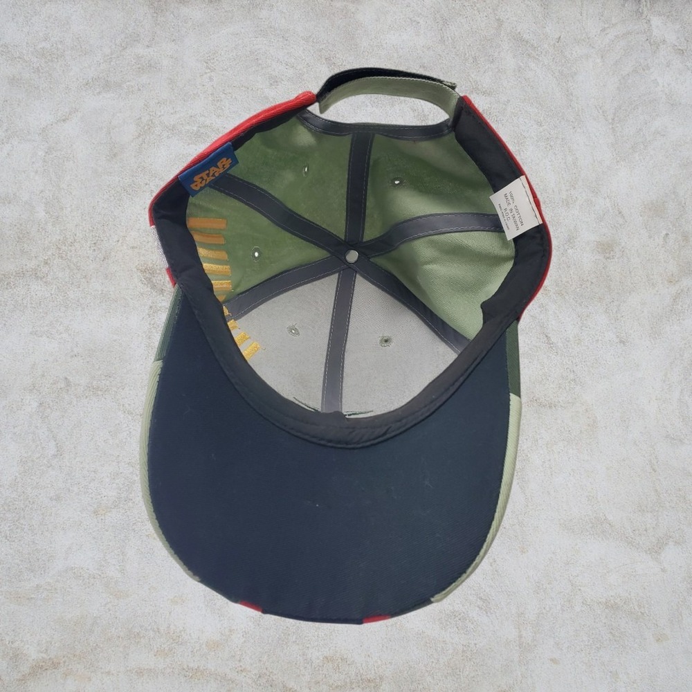 Star Wars Boba Fett Helmet Baseball Cap Adjustable Green Red Hat - Picture 5 of 6
